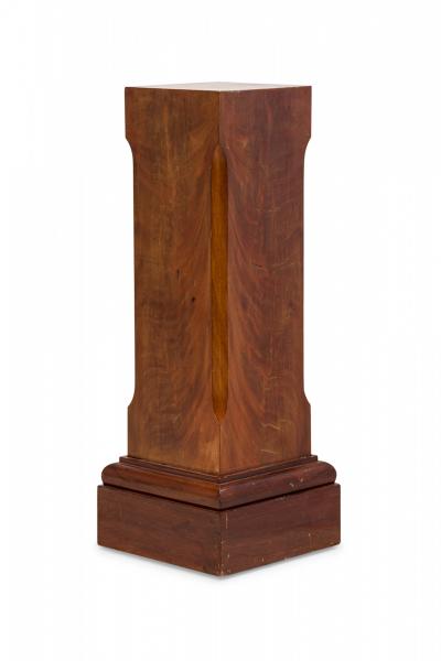 Pair of French Mid Century Square Wooden Column Pedestals