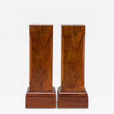 Pair of French Mid Century Square Wooden Column Pedestals
