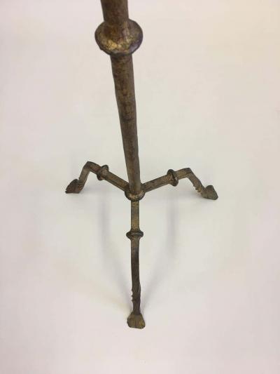 Pair of French Midcentury Gilt Wrought Iron Floor Lamps circa 1940