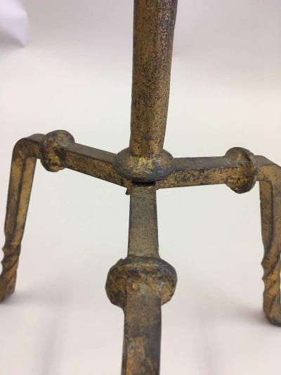 Pair of French Midcentury Gilt Wrought Iron Floor Lamps circa 1940