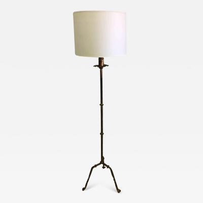 Pair of French Midcentury Gilt Wrought Iron Floor Lamps circa 1940