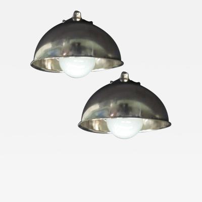 Pair of French Midcentury Marine Industrial Flush Mounts or Sconces