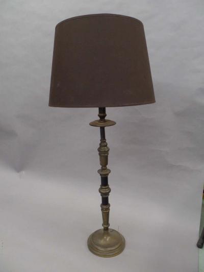 Pair of French Midcentury Neoclassical Candlestick Form Table Lamps 1930