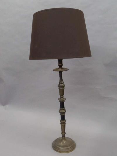 Pair of French Midcentury Neoclassical Candlestick Form Table Lamps 1930