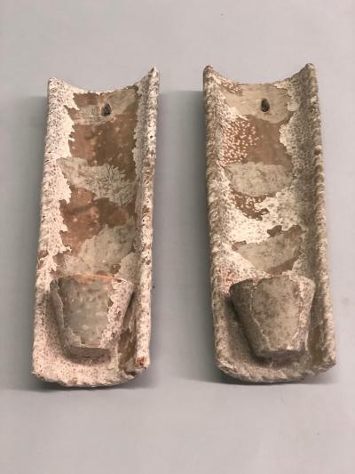 Pair of French Midcentury Rustic Terracotta Wall Sconces