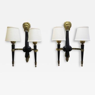 Pair of French Midcentury Sconces Maison Jansen