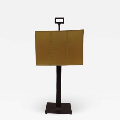 Pair of French Modern Neoclassical Hand Hammered Iron Table Lamps