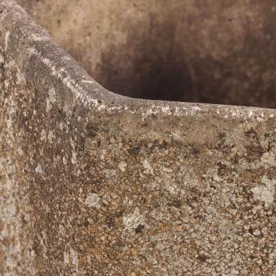 Pair of French Modernist Cast Stone Hexagonal Planters C 1960 
