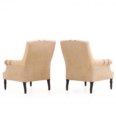Pair of French Napoleon III Library Chairs C 1860