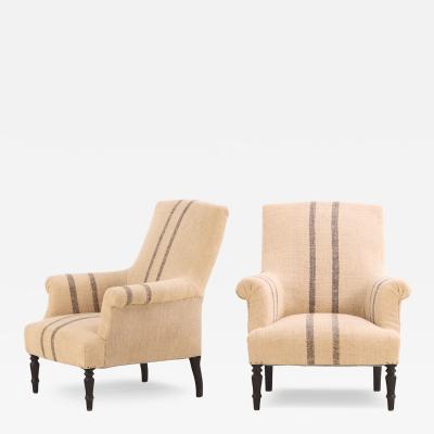 Pair of French Napoleon III Library Chairs C 1860