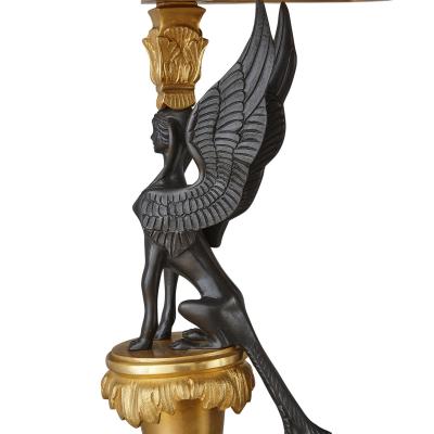 Pair of French Neoclassical Style Malachite and Gilt Bronze Side Tables