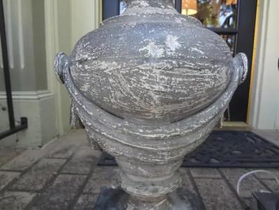 Pair of French Neoclassical Style Zinc Lamps