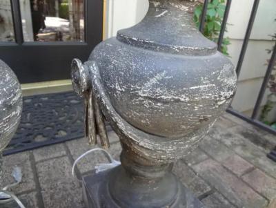 Pair of French Neoclassical Style Zinc Lamps