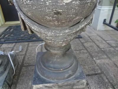 Pair of French Neoclassical Style Zinc Lamps