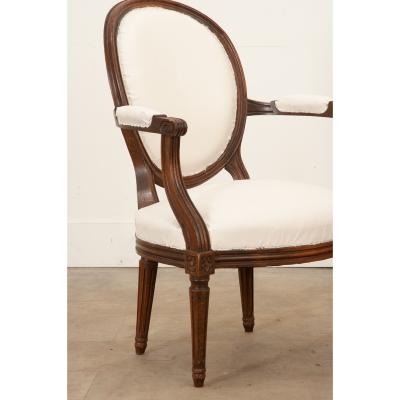 Pair of French Oak Louis XVI Style Fauteuils