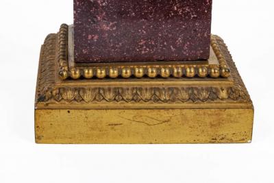 Pair of French Ormolu and Patinated Bronze Figural Busts on Porphyry Bases