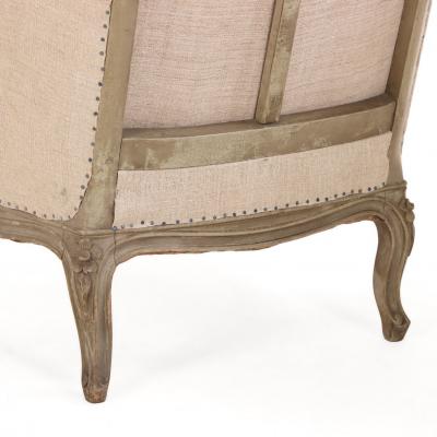 Pair of French Painted Berg res with New Upholstery C 1900
