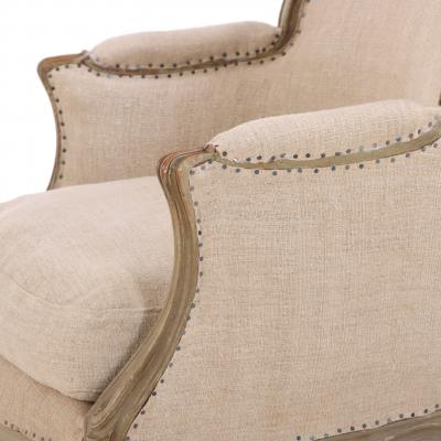 Pair of French Painted Berg res with New Upholstery C 1900