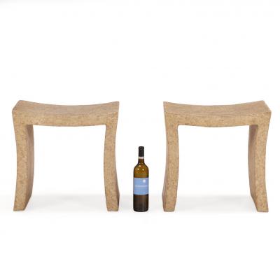 Pair of French Paper M ch Stools C 1980 