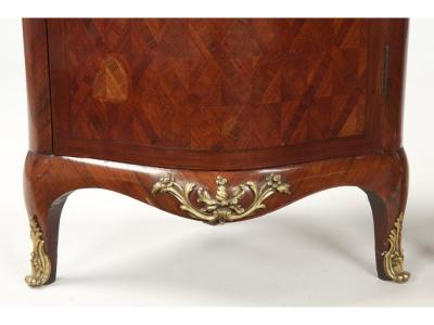 Pair of French Parquetry Ecoignures Cabinets Late 19th Century