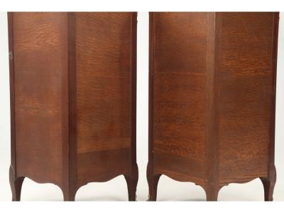 Pair of French Parquetry Ecoignures Cabinets Late 19th Century