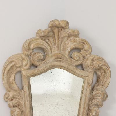 Pair of French Plaster and Lacquered Hollywood Regency Period Mirrors