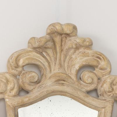 Pair of French Plaster and Lacquered Hollywood Regency Period Mirrors