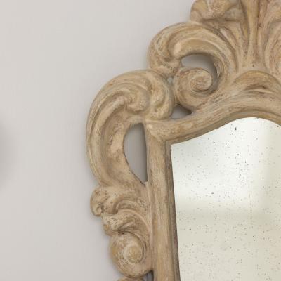 Pair of French Plaster and Lacquered Hollywood Regency Period Mirrors