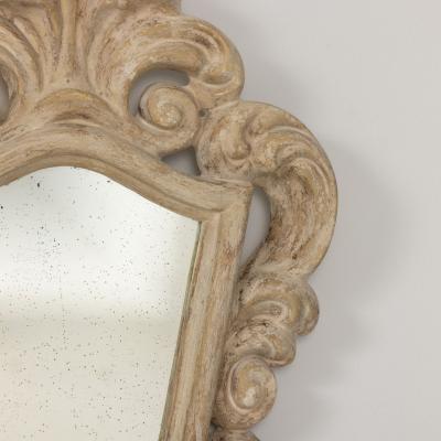 Pair of French Plaster and Lacquered Hollywood Regency Period Mirrors