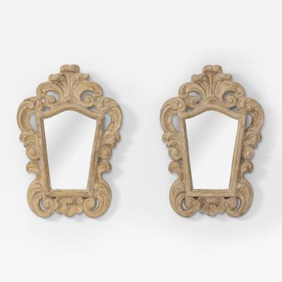 Pair of French Plaster and Lacquered Hollywood Regency Period Mirrors