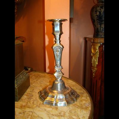 Pair of French Regence Bronze Candlesticks 18th c