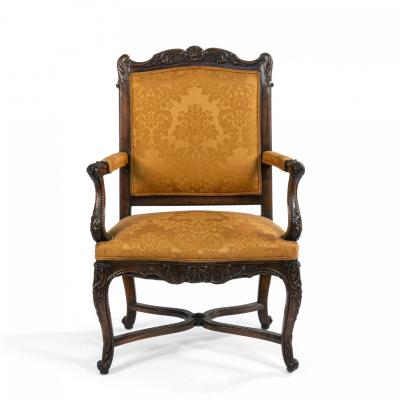 Pair of French Regence Gold Arm Chairs
