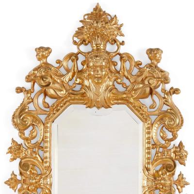 Pair of French Renaissance style Ormolu Wall Mirrors with Candelabra