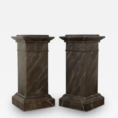 Pair of French Reproduction Faux Marble Pedestals