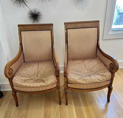 Pair of French Restauration Armchairs