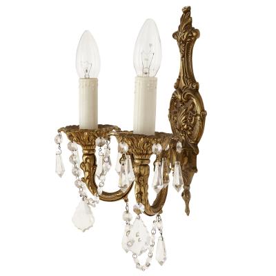 Pair of French Rococo style gilt metal sconces