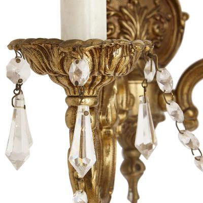 Pair of French Rococo style gilt metal sconces
