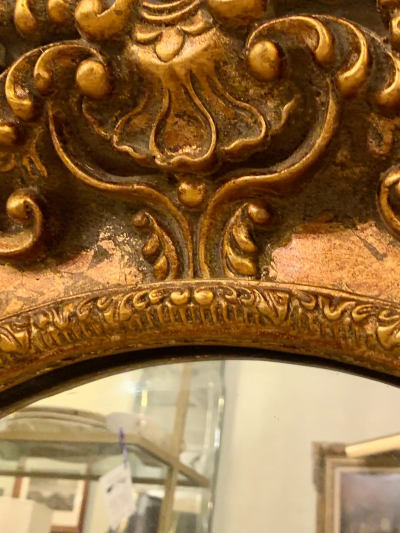 Pair of French Style Wall Console or Pier Mirrors Gilt Gesso and Wooden 