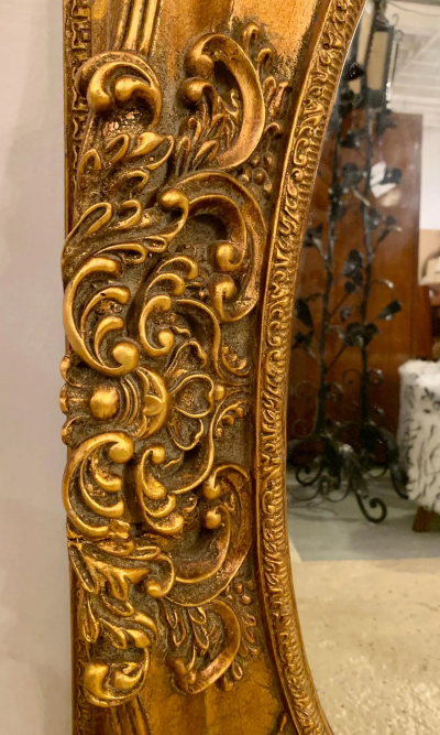 Pair of French Style Wall Console or Pier Mirrors Gilt Gesso and Wooden 