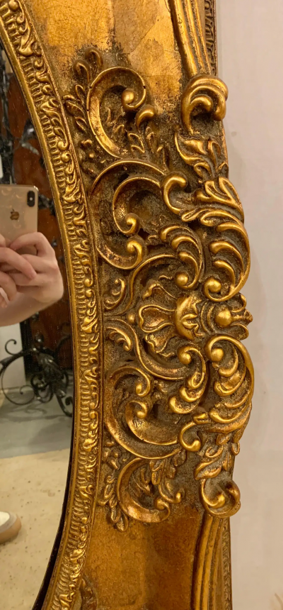 Pair of French Style Wall Console or Pier Mirrors Gilt Gesso and Wooden 