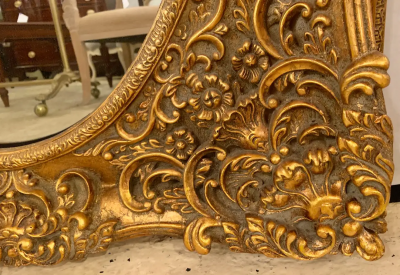Pair of French Style Wall Console or Pier Mirrors Gilt Gesso and Wooden 