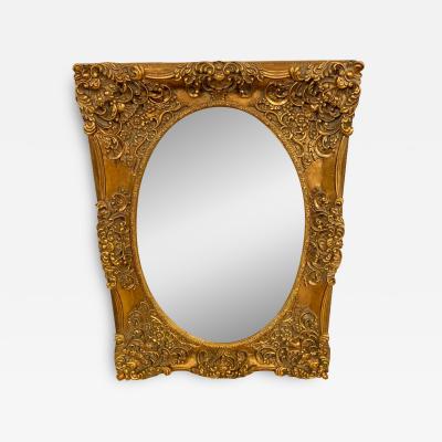 Pair of French Style Wall Console or Pier Mirrors Gilt Gesso and Wooden 