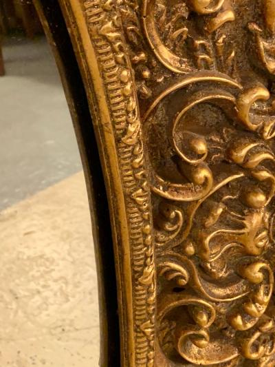 Pair of French Style Wall Console or Pier Mirrors Gilt Gesso and Wooden 