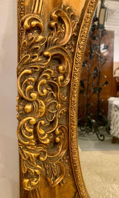 Pair of French Style Wall Console or Pier Mirrors Gilt Gesso and Wooden 