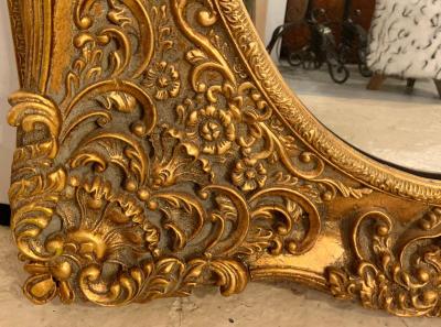 Pair of French Style Wall Console or Pier Mirrors Gilt Gesso and Wooden 