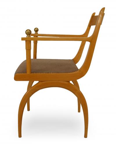 Pair of French Sycamore Arm Chairs