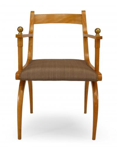 Pair of French Sycamore Arm Chairs