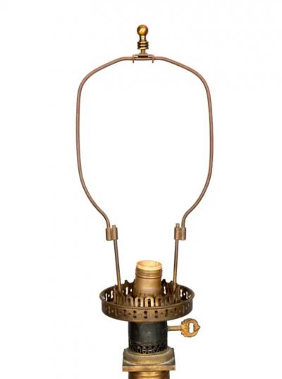 Pair of French Tole Columnar Table Lamps