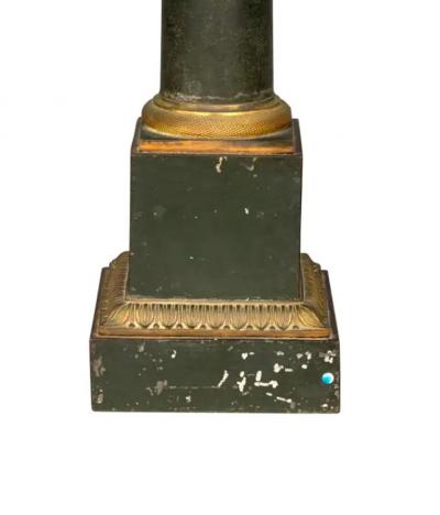 Pair of French Tole Columnar Table Lamps