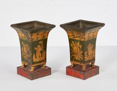 Pair of French Tole Planters